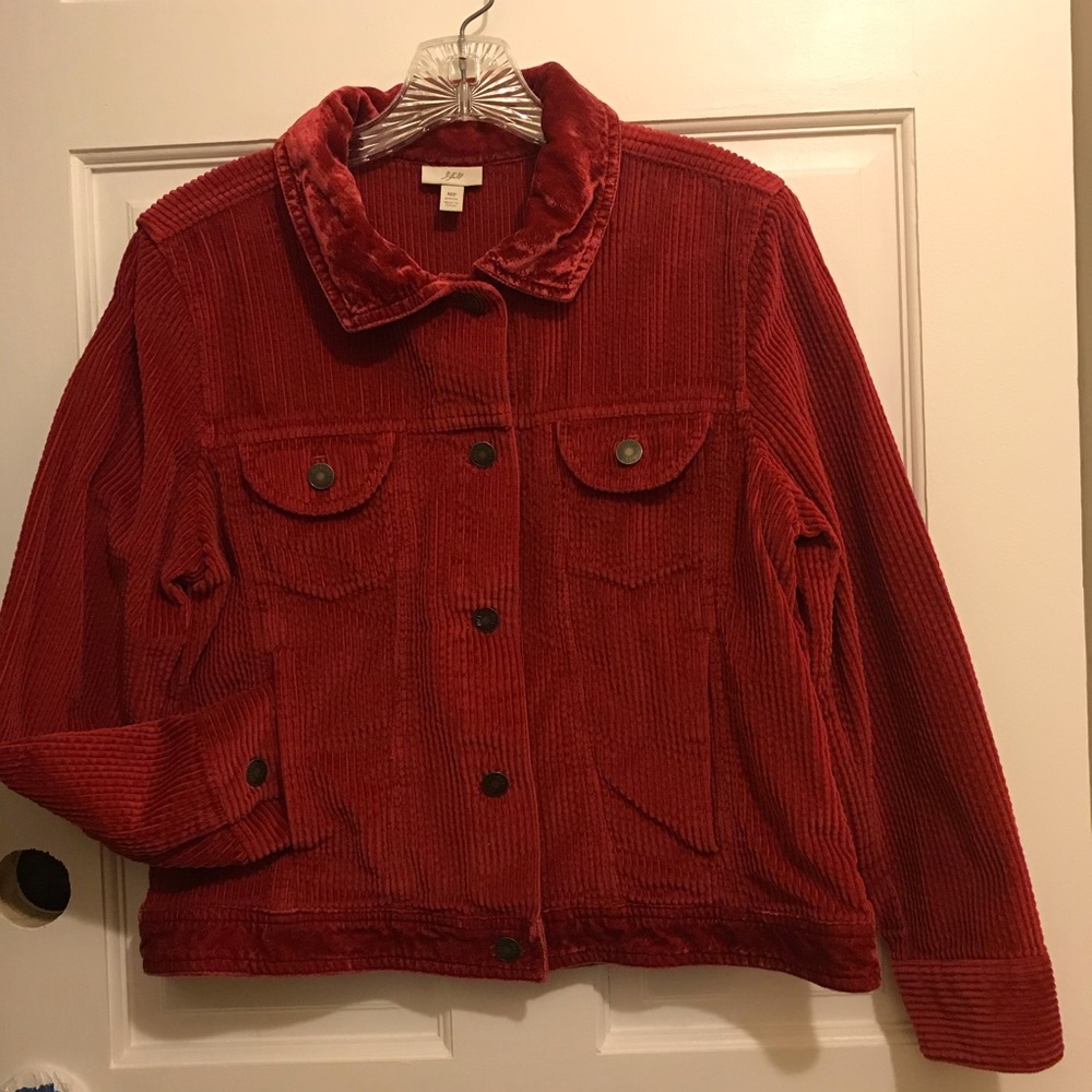 J. Jill Reddish/Burgundy Corduroy Jacket. Size MP.